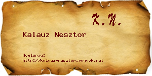 Kalauz Nesztor névjegykártya